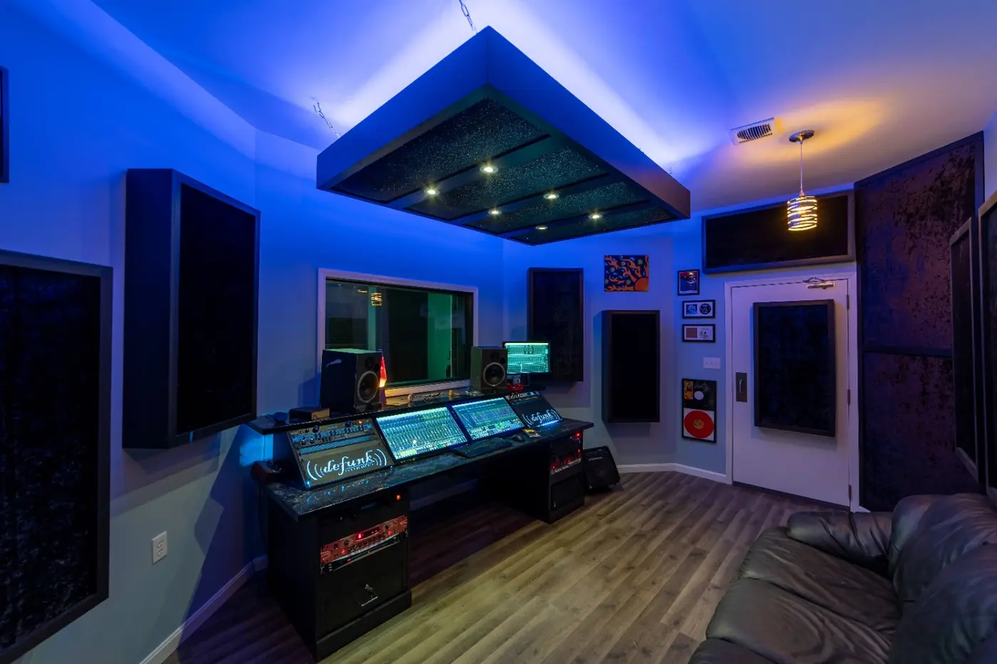 Wide view of the Defunk Studios control room